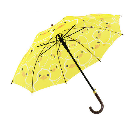 Dziecięca śliczna żółta kaczka J Handle kompaktowy parasol golfowy