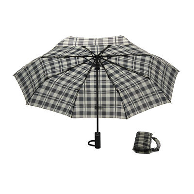 Czarno-biała siatka 8 mm metalowy wałek Trzy składane parasole Automatyczne otwieranie i zamykanie