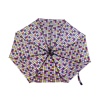 Ręczny, otwarty, kompaktowy parasol Pongee 190T z drewnianą rączką