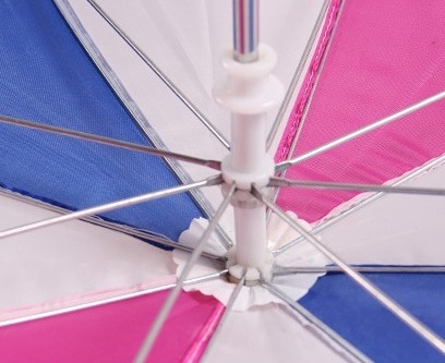 Ręczny otwarty parasol dla dzieci w jednolitym kolorze Pongee 8 mm z metalowym trzonkiem