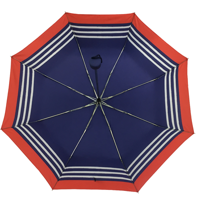 Damski ręczny parasol z tkaniny pongee z metalową ramą