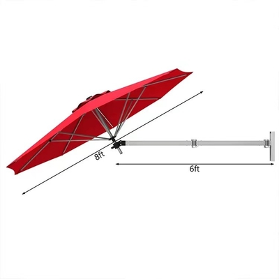 8FT / 10FT naścienny parasol przeciwsłoneczny wspornikowy z regulowanym drążkiem