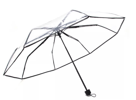 Niestandardowe logo Przezroczysty 3 składany parasol POE 23 cale x 8K