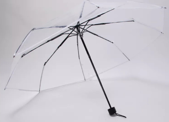 Niestandardowe logo Przezroczysty 3 składany parasol POE 23 cale x 8K