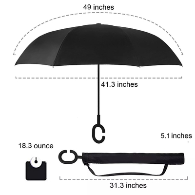 Dwuwarstwowy uchwyt C Wiatroodporny odwrócony parasol