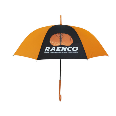 Pongee Fabric Metalowa rama Damski parasol przeciwdeszczowy Automatyczny pomarańczowy kolor
