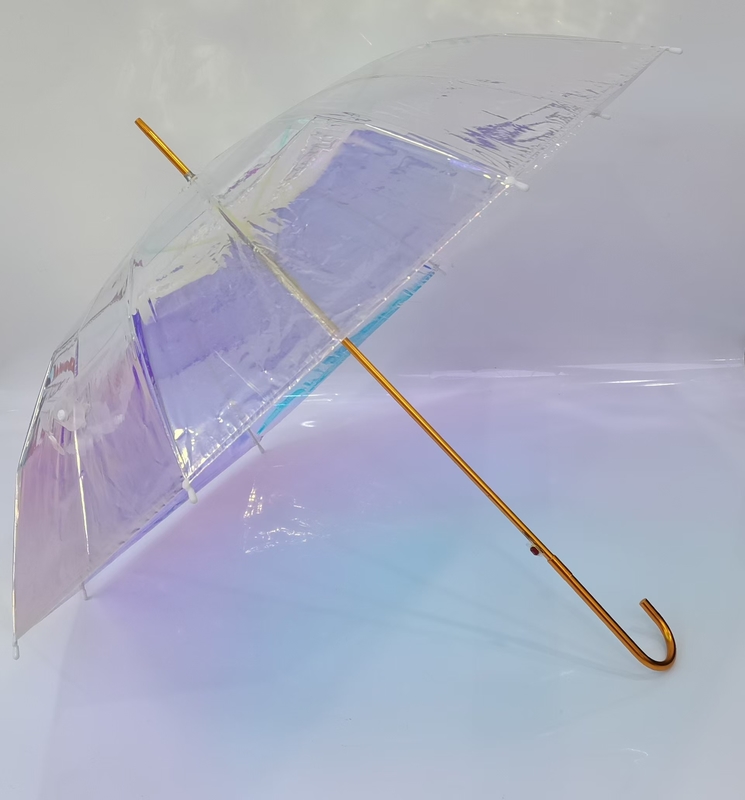 Auto otwórz jasny parasol romantyczny sen piękny kolor aurora przezroczysty parasol