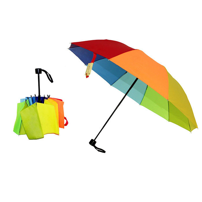 Wysokiej jakości wodoodporny, ręcznie składany parasol tęczowy