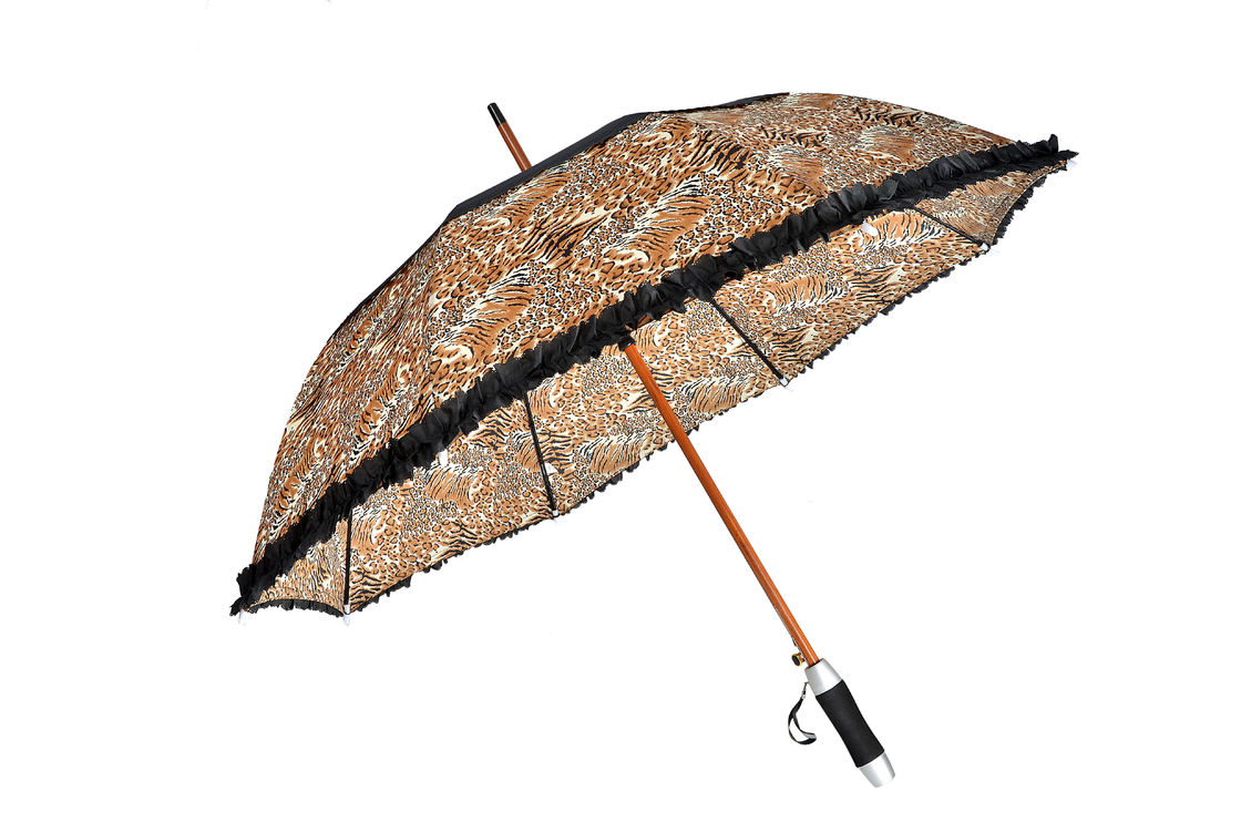 Pełny nadruk 23-calowy parasol z drewnianą rączką